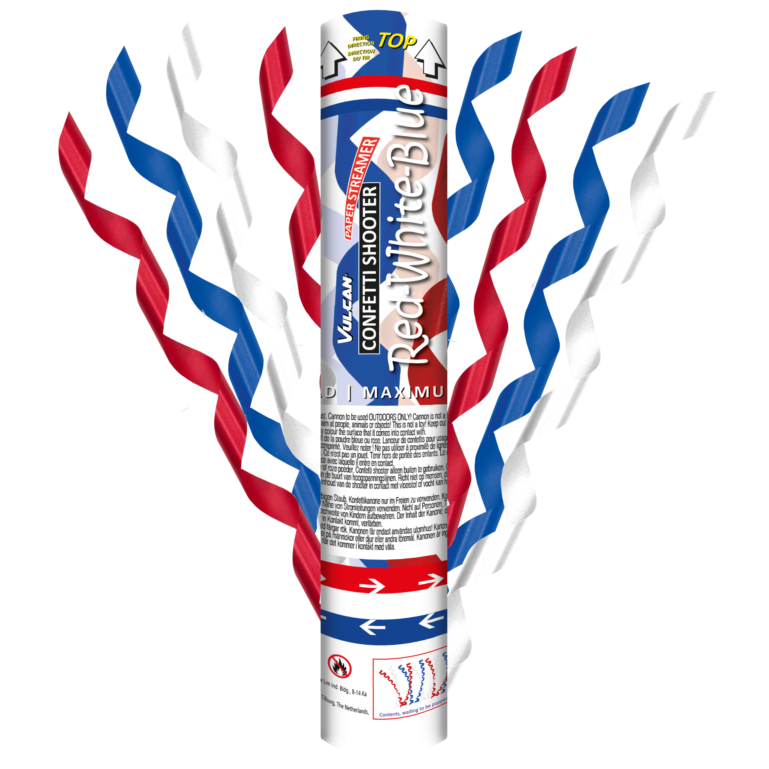 Confetti shooter 3-pack RED-WHITE-BLUE