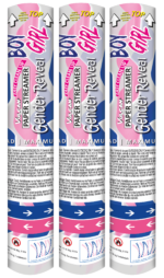 Confetti shooter 3-pack GENDER REVEAL PINK STREAMERS – Image 3